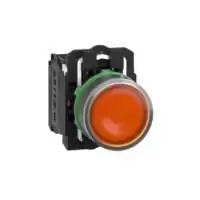 SCHNEIDER ELECTRIC, ILLUMINATED PUSH BUTTON, ORANGE, FLUSH, 1NO+1NC, 24V AC/DC, 50/60 Hz, XB5AW35B5