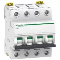 SCHNEIDER ELECTRIC, MCB, Acti9, iC60N, 4P, 40A, 10kA, 380...415V AC, 50/60 Hz, A9F74440