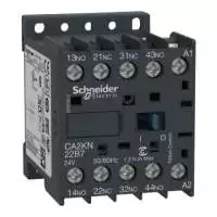 SCHNEIDER ELECTRIC, CONTROL RELAY, TeSys CAK, 4P, 2NO+2NC, 10A, COIL VOLTAGE 24V AC, 50/60 Hz, CA2KN22B7