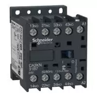 SCHNEIDER ELECTRIC, CONTACTOR, TeSys CAK, POLE CONTACT 3NO+1NC, 10A, COIL VOLTAGE 24V AC, 50/60 Hz, CA2KN31B7