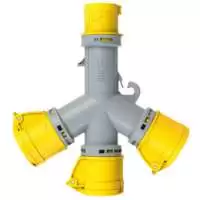 PCE, CONNECTOR-3WAY 3X16/3 PLUG16/3 4H, 16A, NUMBER OF POLES: 2P+PE, RATED VOLTAGE/FREQUENCY 100-130V / 50+60HZ, IP44, 9432010